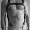 Conjuntos de sujetadores Arnés de cuero para hombres Cinturón Gay Ajustable Pecho Crop Top Club Cosplay Suspender Masculino Exótico Nighwear209x