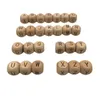 2021 12mm bois Alphabet perles hêtre Cube en bois lettre A à Z dentition bijoux à bricoler soi-même Alphabet perles bébé anneau de dentition