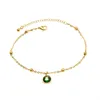 Luksusowy Duży Green Color Crystal Łańcuchy Anklet Dla Kobiet Dziewczyny Najlepsza Przyjaciel Ze Stali Nierdzewnej Stóp Biżuteria Bransoletka Boso