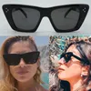 Wimen sunglasses 4S187 cat eye black frame decoration three-point rivet fashion classic ladies beach vacation glasses UV protection top quality with box