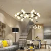 Modern Magic Bean Glass Balls Led Pendant Lampa Lyxig Branch Ljuskrona för vardagsrum Matsal G4 Guld Svart Hängande Ljus