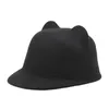 Cappelli a tesa larga Orecchie di gatto carine Cappello in feltro di lana per donne Bambini Ragazzi Ragazze Tinta unita Tinta unita Fedora Formale Equestre Parentchild 6459097