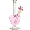 Vintage 9inch Heart Love Glass BONG Hookah Smoking Pipes Oil Burner can put customer logo