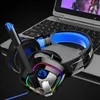 PC için mikrofon ile kulaklıklar Xbox One PS4 / 5 Denetleyici Bas Surround Laptop Oyunları Gürültü Iptal Eding Gaming Headset Flaş Işık
