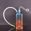 Bellissimo bruciatore a nafta in vetro Bong che fuma pipe ad acqua con Pyrex spesso trasparente Heady Recycler Dab Rig per fumare con vaso e tubo dell'olio da 10 mm