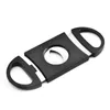 Pocket Plastic Stainless Steel Double Blades Cigar Cutter Knife Scissors Tobacco Black New 27805094574