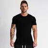 Muscleguys New Plain Clothing fitness t shirt men O-neck t-shirt cotton bodybuilding tee shirts slim fit tops gyms tshirt Homme 210315