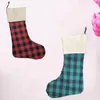 Weihnachtsdekoration Großhandel Sublimation Leerer Plaid Stocking Leinen Santa Socken Dekor Candy Gift BGAS für Jahr Party