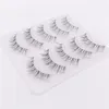 Transparent terrier falska ögonfransar 5 par handgjorda mjuka fransar Natural Wispy Eyelash Extension Makeup Maquiagem