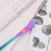 Zestawy naczynia obiadowe Rainbow Color Cutlery Długie łyżka Ice Widelka Ze Stali Nierdzewnej Stołowiec Ślubne Naczynia Kuchnia Naczynia Naczynia