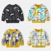 Mudkingdom Boys Swetry Jesień Z Długim Rękawem Moda Cartoon Kids Coats Pullover Dzianiny Odzież 210615
