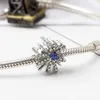 Convient aux bracelets Pandora 20pcs bleu blanc feux d'artifice cristal breloques perles breloques en argent perle pour les femmes bricolage collier européen bijoux