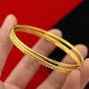 1pcs Pure Gold Color Bracelet for Women Wedding Engagement Jewelry Pulseras Mujer Sand Gold Bangles Femme Birthday Party Gifts Q0717