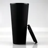 22oz Akryl Tumbler med släta lock och strån plast Tumblers Spipy Cup Travel Muggar Vattenflaska Återanvändbar behållare i bulk Partihandel