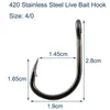 Fishing Hooks 40Pcs/Lot Strong Saltwater 420 Stainless Steel Classic Live Bait Fish Hook Drop