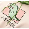 Felpa con cappuccio oversize dinosauro Cartoon Felpa moda donna Casual Stampa Felpa addensata stile coreano Felpa con cappuccio inverno dino Top 210729