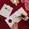 StoBag 10pcs Merry Christmas Paper Envelope Card Message Card Christmas Tree Decoration Small Gift Card With Stickers 210602