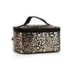 Borse cosmetiche dorate in PU Custodia per trucco con manico classico Borsa da toilette leopardata glitterata con chiusura a cerniera DOM1061773