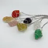 Onregelmatige Natuurlijke Crystal Steen Verzilverd Handgemaakte Hanger Kettingen Originele Stijlen Yoga Energie Genezing Sieraden voor Dames Meisje