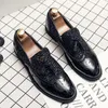 Newest Men Dress Shoes Designer Business Office Lace-Up Retro Genuine Leather Oxford Shoe for Mena big size