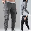 New Men's Multi Pockets Cargo Harem Pants Streetwear Hip Hop Black Gray Casual Male Joggers Trousers Fashion Harajuku Punk Pants X0723