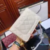 Designer- classic fashion golden ball chain buckle leather small casual messenger bags lady wallet