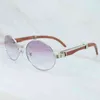 Designer de luxo Os óculos de sol de alta qualidade 20% de Wood Men Oval redondo Buffalo Horn Women Trending Product Printage Eyewear Gafas Sol
