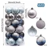 Valery Madelyn 30pcs 6 cm Weihnachtsbaum -Dekorbälle Glitzer Blau Goldbeschichtung Hängende Anhänger Ball für Heimjahr Ornament 211104