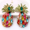 Moda Kolorowa Rhinestone Kolorowa Rhinestone Dangle Drop Kolczyki Wysokiej Jakości Kryształy Biżuteria Akcesoria dla kobiet