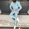 2021 Latest Turquoise Wedding Men Suit Set Slim Fit Prom Groom Dress Tuxedo Orange Blazer Best Man Jacket Vest Pants 3 Pieces X0909