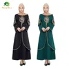 Dubai Árabe Mulher Bordada Flor Vestido Folk Abaya