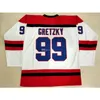 Nikivip Wayne Gretzky #99 Indianapolis yarışçıları beyaz mavi retro buz hokey forması erkekler dikişli özel numara isim forma