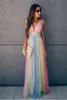 Элегантное платье сетки платье женщин 2021 женская одежда мода сексуальная глубокая V шея Y1006