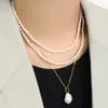 ANDYWEN 925 Sterling Silver Luxury Pearl Charm Chain Neckalce Long Women Wedding Collar Tiny Jewelry Rock Punk Fashion