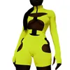 Costume pour femmes Bodycon Budle High Neck Jumps Suit Long Manches Sexy Hollowing Out Romper Club Hot Club Wear Nightclub Clothing Slug Onepiece S