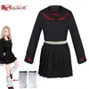 Anime tokyo revengers shiba yuzuha sailor school uniform tjejer kjol kostym cosplay kostym kvinnor klänning svart y0913