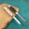 9 inch Horns Damascus Stijl Guardian Heilig Vouwmes Dubbele Automatische 440 Roestvrijstalen Blade Camping Mes