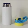 12oz Sublimation Blank Water Bottle 350ml Straight Children Tumbler Stainless Steel Insulated Sippy Kids Bottles With Straw Lid