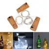 Vinflaskeljus str￤ngar Cork 2m 20 LED -batterisstr￤ngar drivs koppartr￥d Fairy String Light For Diy Party Christmas Wedding Decor Warm White Lighting Usastar