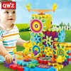 QWZ 81 sztuk Przekładnie Elektryczne 3D Puzzle Building Zestawy Plastikowe Cegły Zabawki Edukacyjne Hurtownie Dla Dzieci Boże Narodzenie Prezent