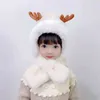 Fanyue di alta qualità Sotto i 6 anni carino cervo Natale peluche cappelli invernali bambini inverno cappelli per bambini sciarpa cappelli caldi invernali