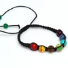 7 Chakra Cura Pulseira Frisada Reiki Oração Balanço Beads Braceletes Handmade Trançado Bangles Para As Mulheres Homens Jóias Ajustáveis