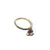 Novo simples anel de pérola barroca requintada simples pérolas púrpura duplas de zircônia colorida jóias zk30186u1693622