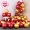 Party Decoration 12inch Ruby Red Balloon Birthday Metal Pearl Latex Balloons Chrome Metallic Colors Air Wedding