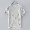 Été mode hommes à manches courtes pull personnes dessin animé broderie haute qualité coton lin t-shirt japon Harajuku Premium t-shirts H1218