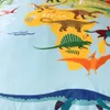 BeddingOutlet Dinosaur Bedding Set Jurassic Kids Duvet Cover Cartoon Map Bedclothes for Boys Ocean 3pcs Blue Green Bedlinen 210615