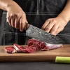 Herramienta de cocina Cuchillo de carnicero Forjado Chef LNIFE 5CR15 Acero inoxidable EAMASCUS Láser Cuchillos japoneses 233w