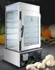 stainless steel commercial 5 layers electric frozen steamed bun steamer glass food warmer display showcase