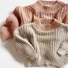 Barntröjor helt nya Autumn Winter Boys Girls Girles Ganska tjock Cardigan Baby Child Outwear kläder 210308