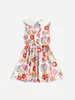 Toddler Girls Contrast Peter Pan Collar Floral Print Dress Hon